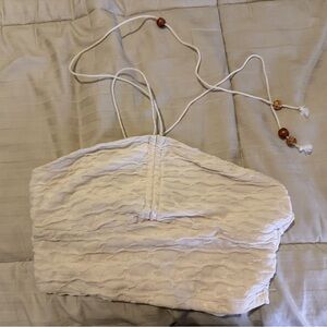 SHEIN Cream Drawstring Shirt